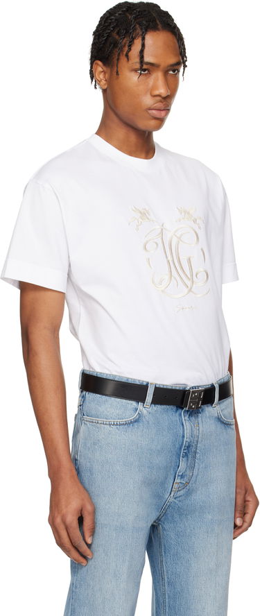 T-shirt Givenchy Givenchy 'HG' Embroidered T-Shirt Hvid | BM71MG3YQA100, 1