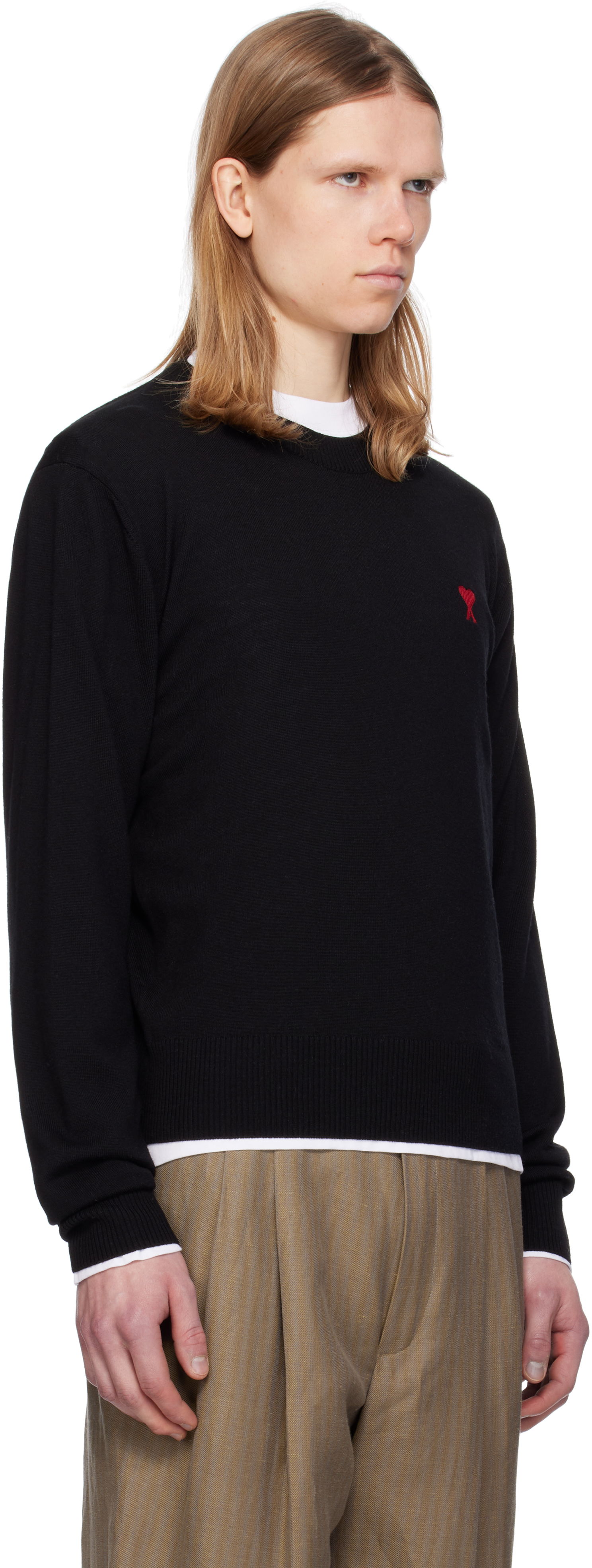 Sweater AMI Sweater Sort | BFHKS111.KN0025, 1