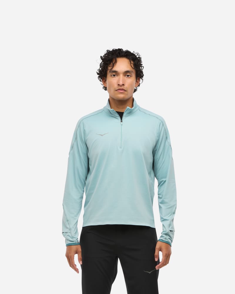 Sweatshirt Hoka One One GlideTech Quarter Zip Running Jacket Blå | 1164156-DZY