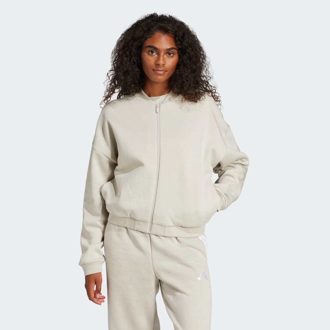 Sweatshirt adidas Performance Essentials Logo Bomber Jacket Beige | JD9972, 0