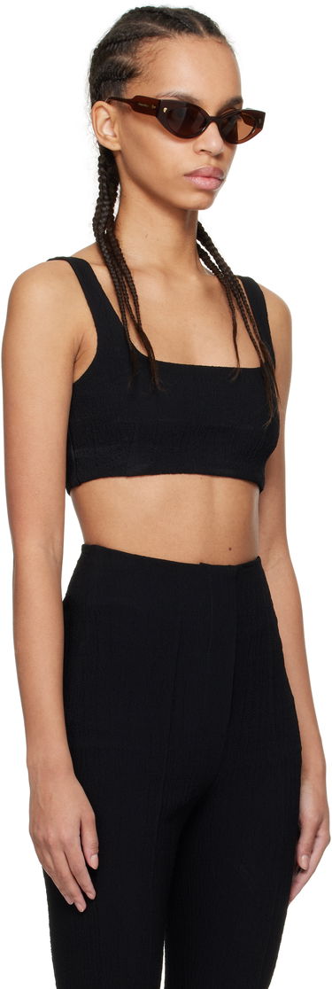 Tanktop Nanushka Nanushka Anouk Seersucker Bralette Top Sort | NW25RSTP20099, 1