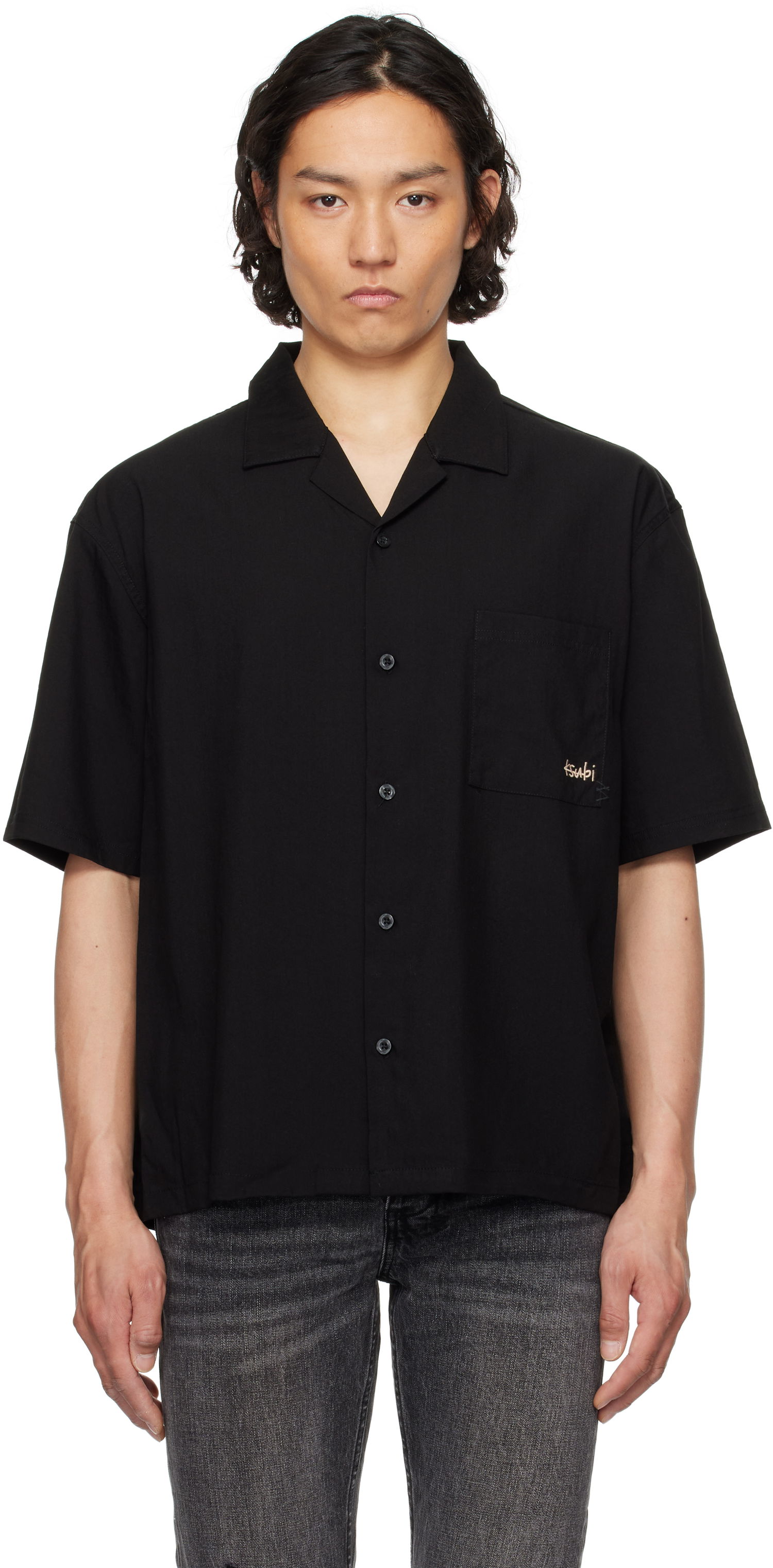 Skjorte Ksubi Ksubi 1999 Diner Short Sleeve Shirt Sort | MSP25SH015, 0