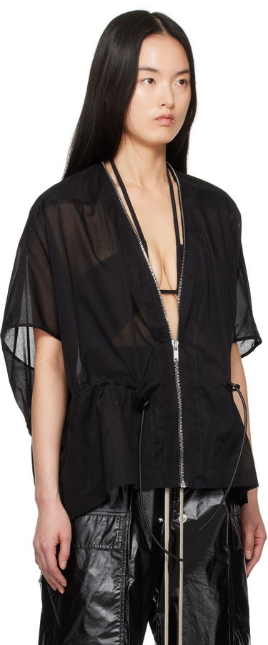 Skjorte Rick Owens Rick Owens Hollywood Sail Sheer Zip Jacket Sort | RP01E7733 CV, 1