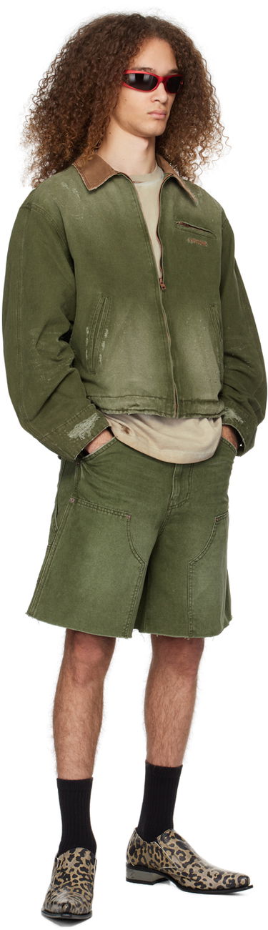 Jakke We11done We11done Distressed Denim Jacket Grøn | WD-DJ0-24-381-U-KK, 3
