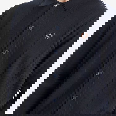 Sweater Fred Perry Knitted Button-Down Shirt Mørkeblå | K9726-608, 5