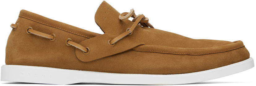 Tøj Marni Marni Nubuck Boat Shoes Brun | MOMS005902 P7325 00M37