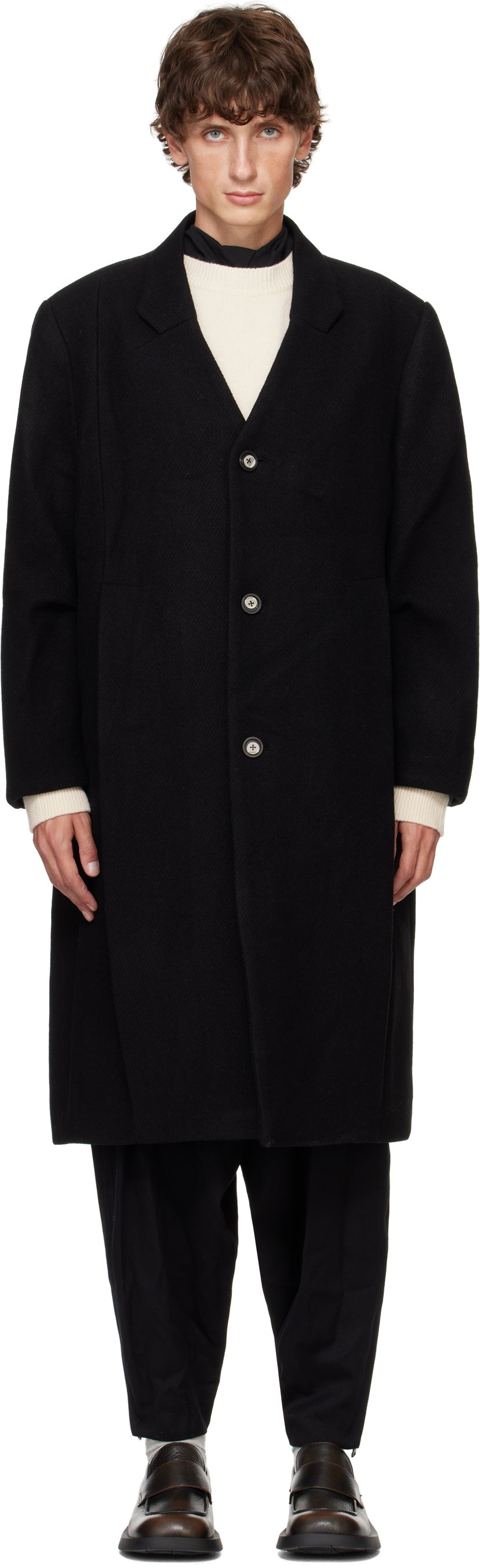 Frakker ADER ERROR Pleated Long Coat Sort | BN01FWCT0101BK