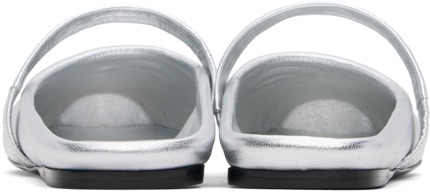 Tøj Marni Marni Leather Little Bow Sabot Slippers Metalisk | SBMS010400 PR695, 1