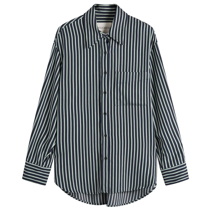 Skjorte CLOSED Closed Oversize Striped Shirt Mørkeblå | C94241-54W-22