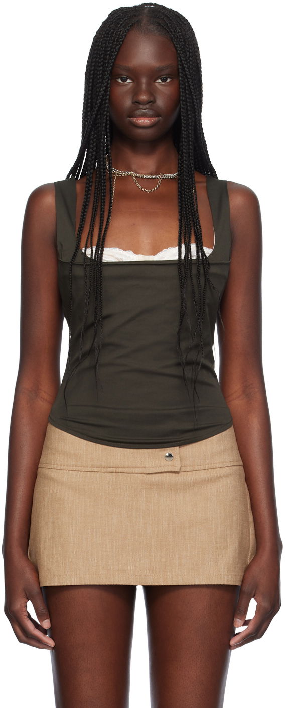 Tanktop Miaou Miaou Bobby Corset Top Grøn | 7080SPSCED