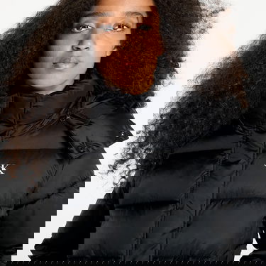 Puffer jakke CALVIN KLEIN Shiny Monologo Jacket Sort | J20J224616 BEH, 2