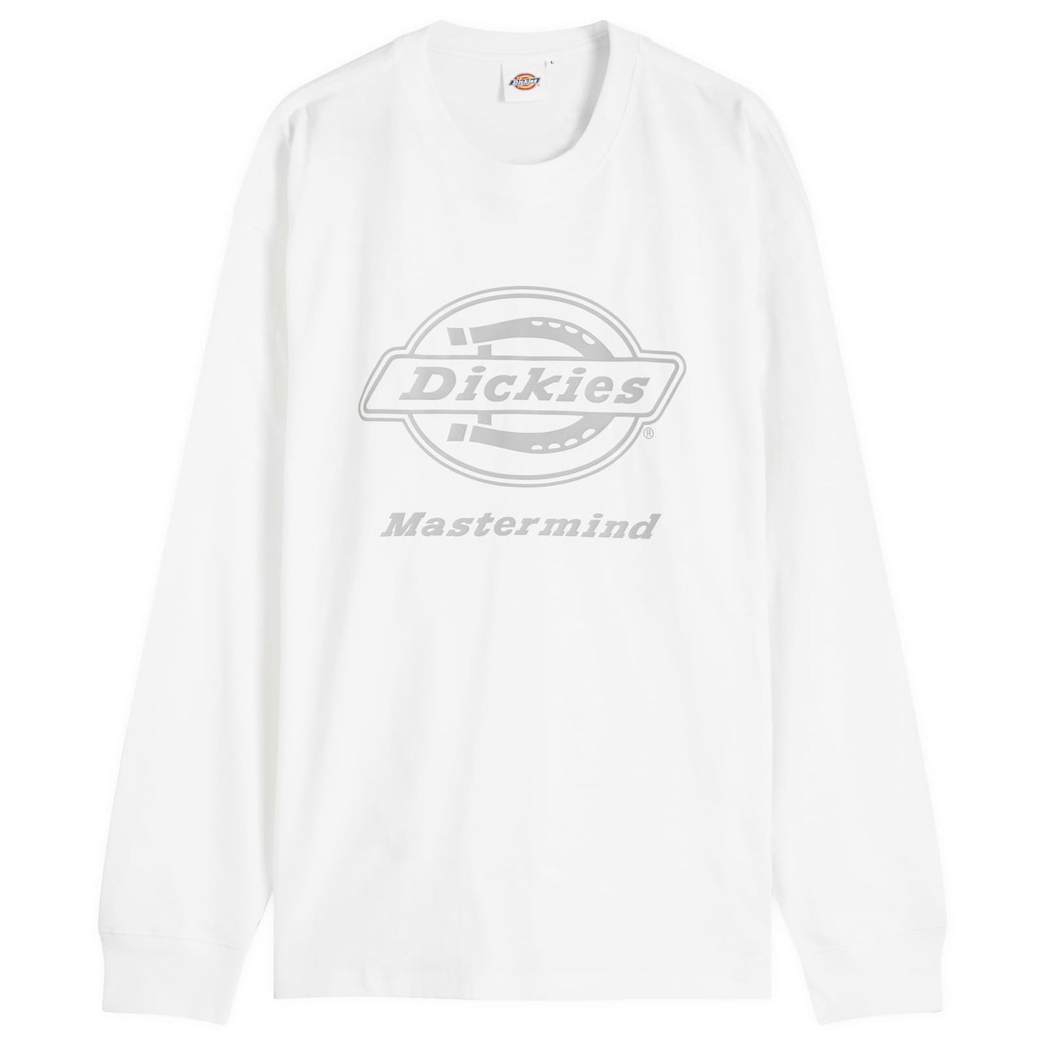 T-shirt Mastermind WORLD MASTERMIND WORLD x Dickies Logo Long Sleeve T-Shirt, Size Large Hvid | MJ25C14-TS216-1, 0