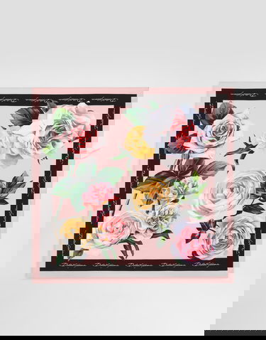 Tørklæde Dolce & Gabbana Dolce & Gabbana Rose and Peony Print Silk Twill Square Scarf (70x70) Lyserød | FN092RGDCUIHF5IY, 2