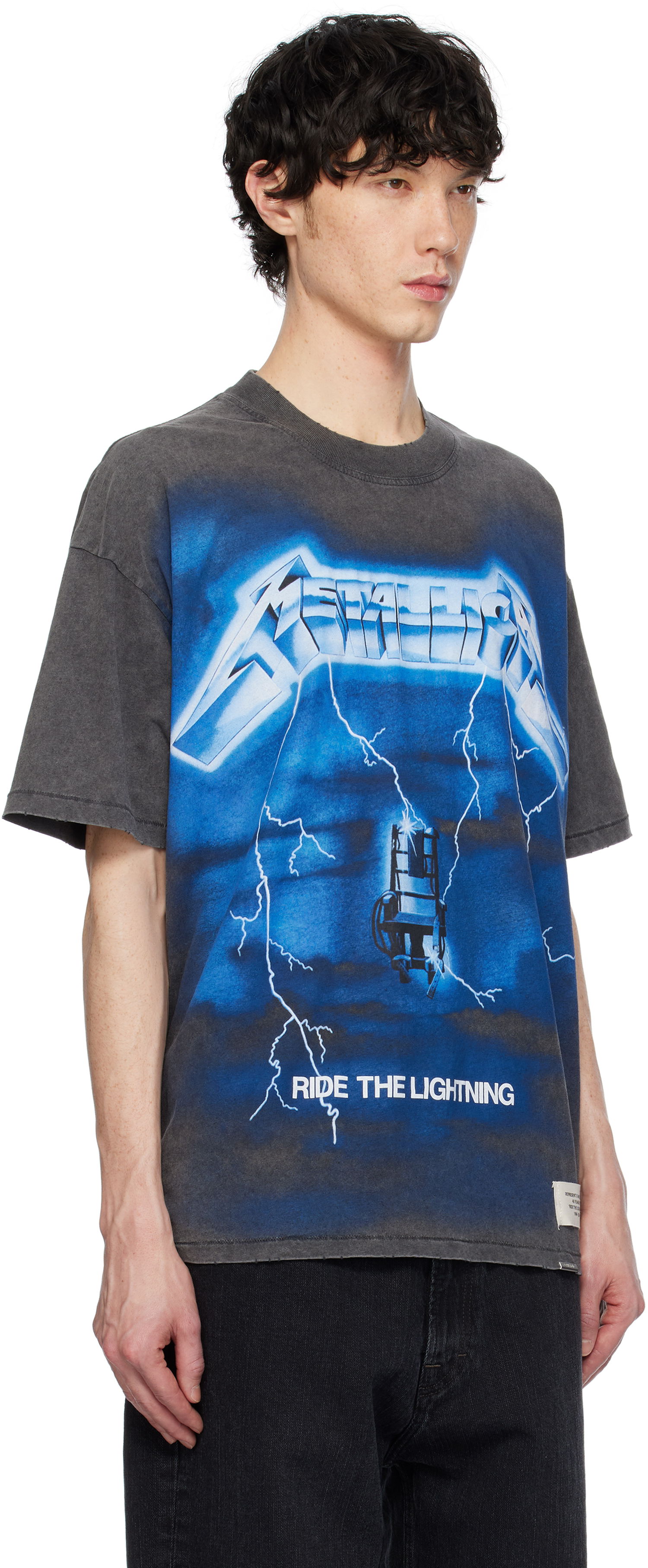 T-shirt Represent Clo Represent x Metallica 'Ride The Lightning' Graphic Tee Grå | MLM4356, 1