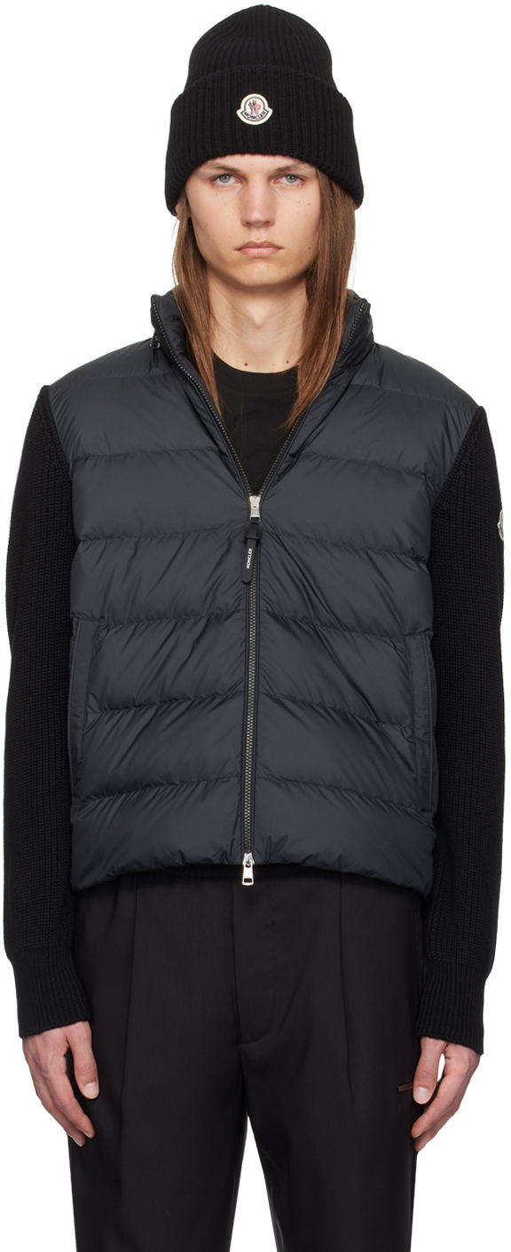 Puffer jakke Moncler Padded Zip-Up Hoodie Sort | J20919B00032M1131