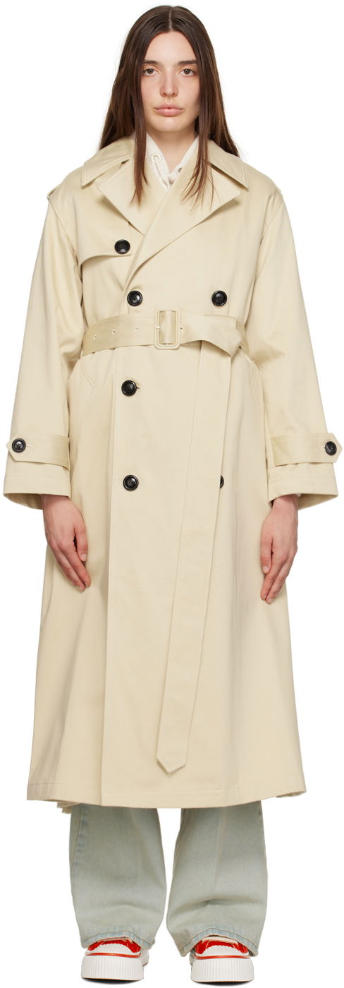 Frakker AMI Double-Breasted Trench Coat Beige | UCO106.CO0009, 0