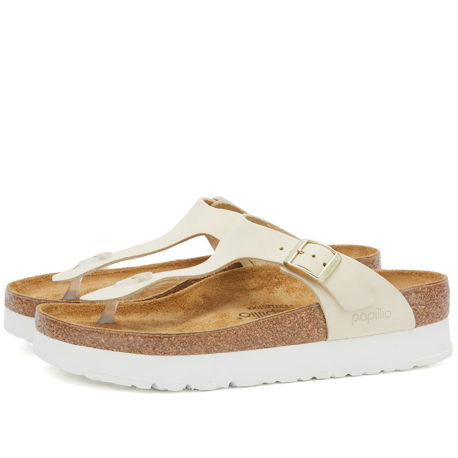 Sneakers og sko Birkenstock Gizeh Platform Flex Nubuck Ecru Hvid | 1026899, 0