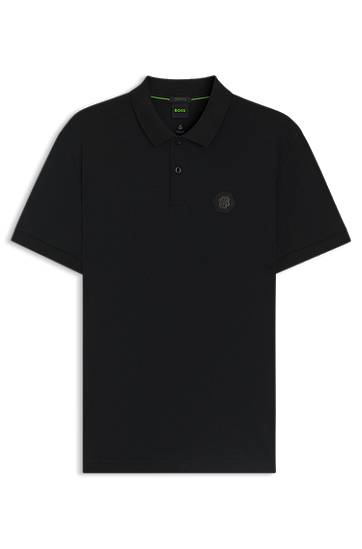 Polo skjorte BOSS BOSS Pima Cotton Polo Shirt with Double B Monogram Sort | 50543891