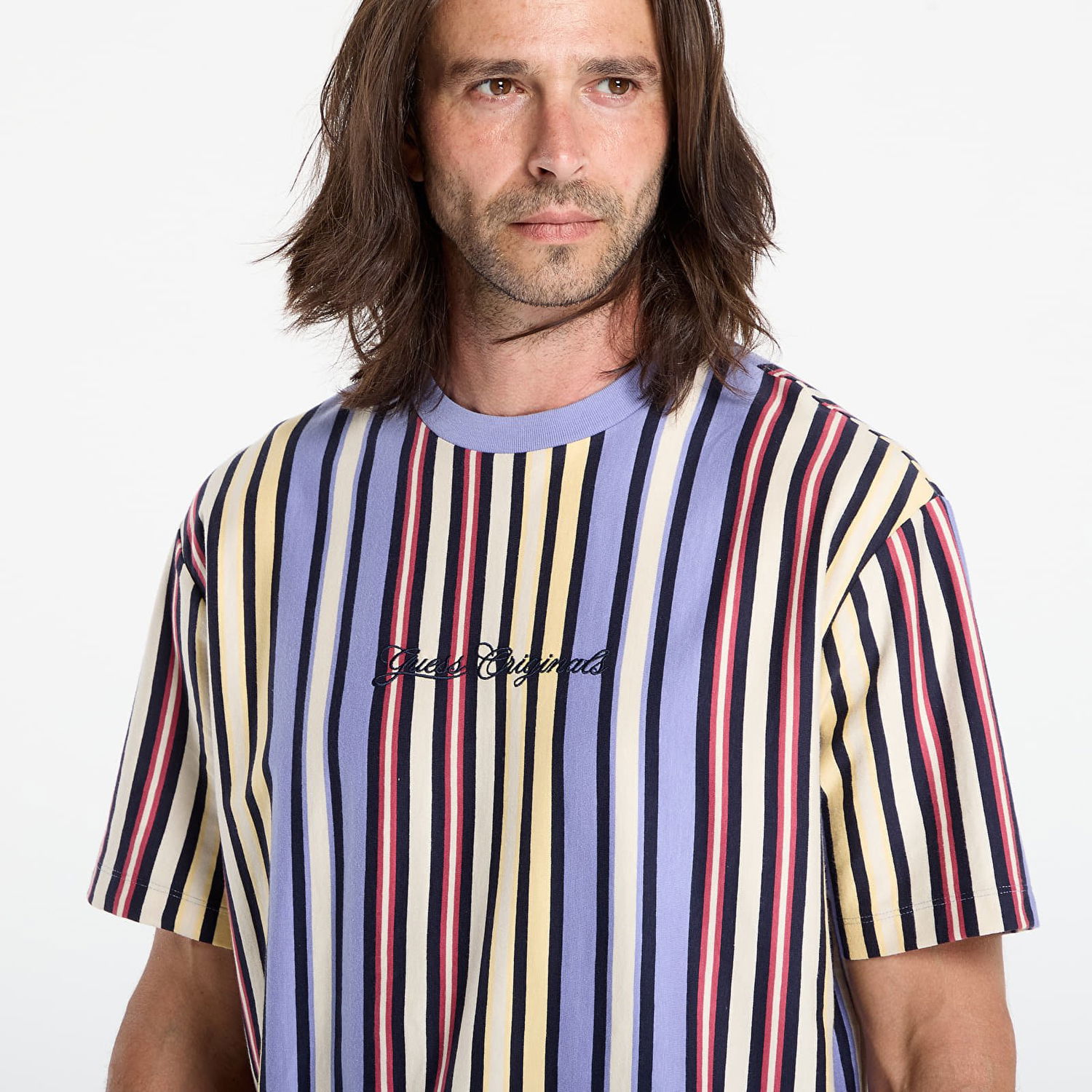 T-shirt GUESS Guess Originals Vertical Stripe Tee Flerfarvet | M5GI59K8FQ4-S7AE, 1