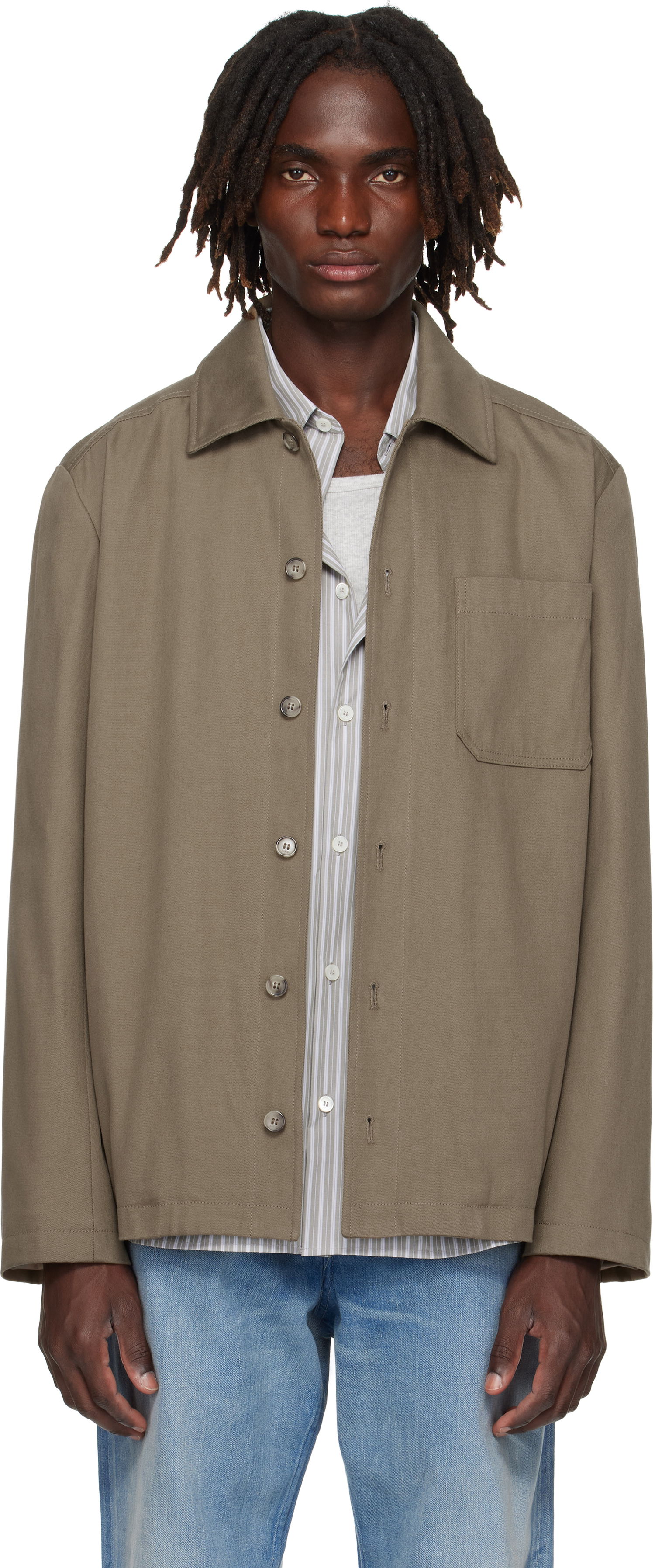 Jakke A.P.C. A.P.C. Jeffray Button-Up Jacket Grøn | COFCO-H02991, 0