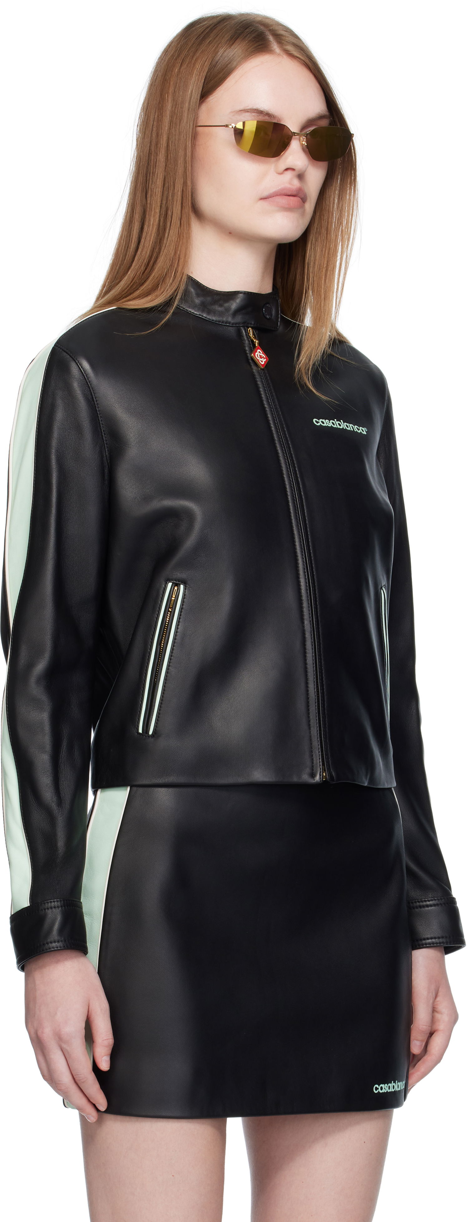 Jakke Casablanca Casablanca Leather Racer Jacket Sort | WPF25-JK-400-01, 1