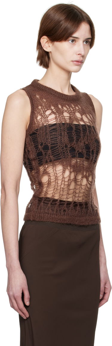 Sweater Rick Owens Rick Owens Hollywood Spider Knit Tank Top Brun | RP01E7608 KNETMH, 1