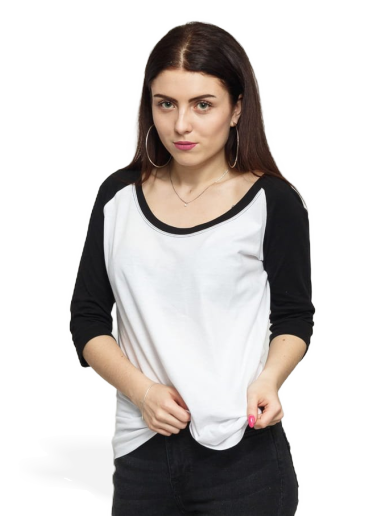 T-shirt Urban Classics Ladies 3/4 Contrast Raglan Tee Hvid | tb733 White/ Black