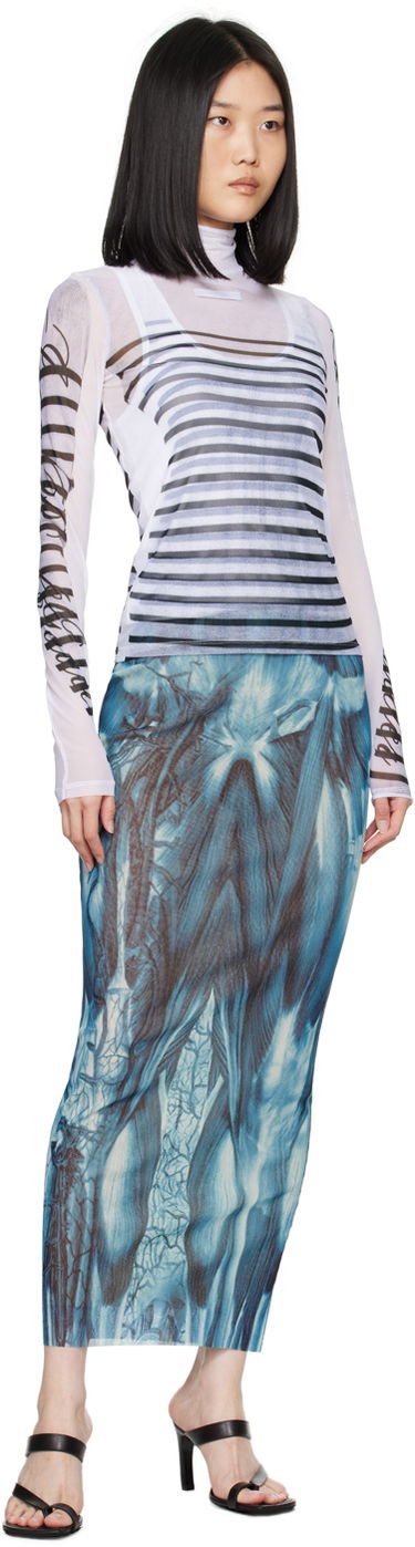 T-shirt Jean Paul Gaultier Jean Paul Gaultier Striped Turtleneck Top Hvid | 24/30-F-TO198-J559-015900, 4