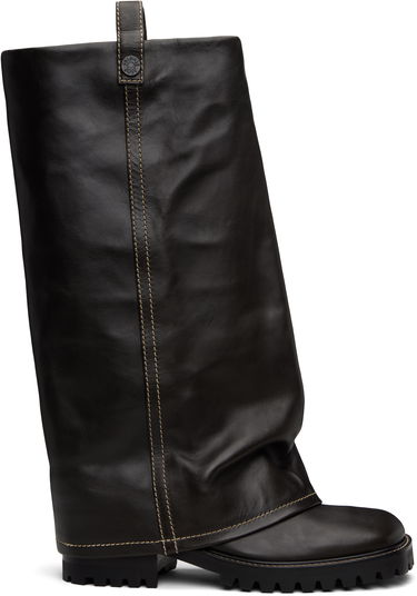 Trenchcoat Acne Studios Acne Studios Leather Slouch Boots Sort | BD0339-, 0