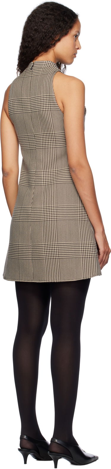 Kjole Courrèges Sleeveless Prince Of Wales A-Line Mini Dress Sort | 324CRO456PL0165, 2