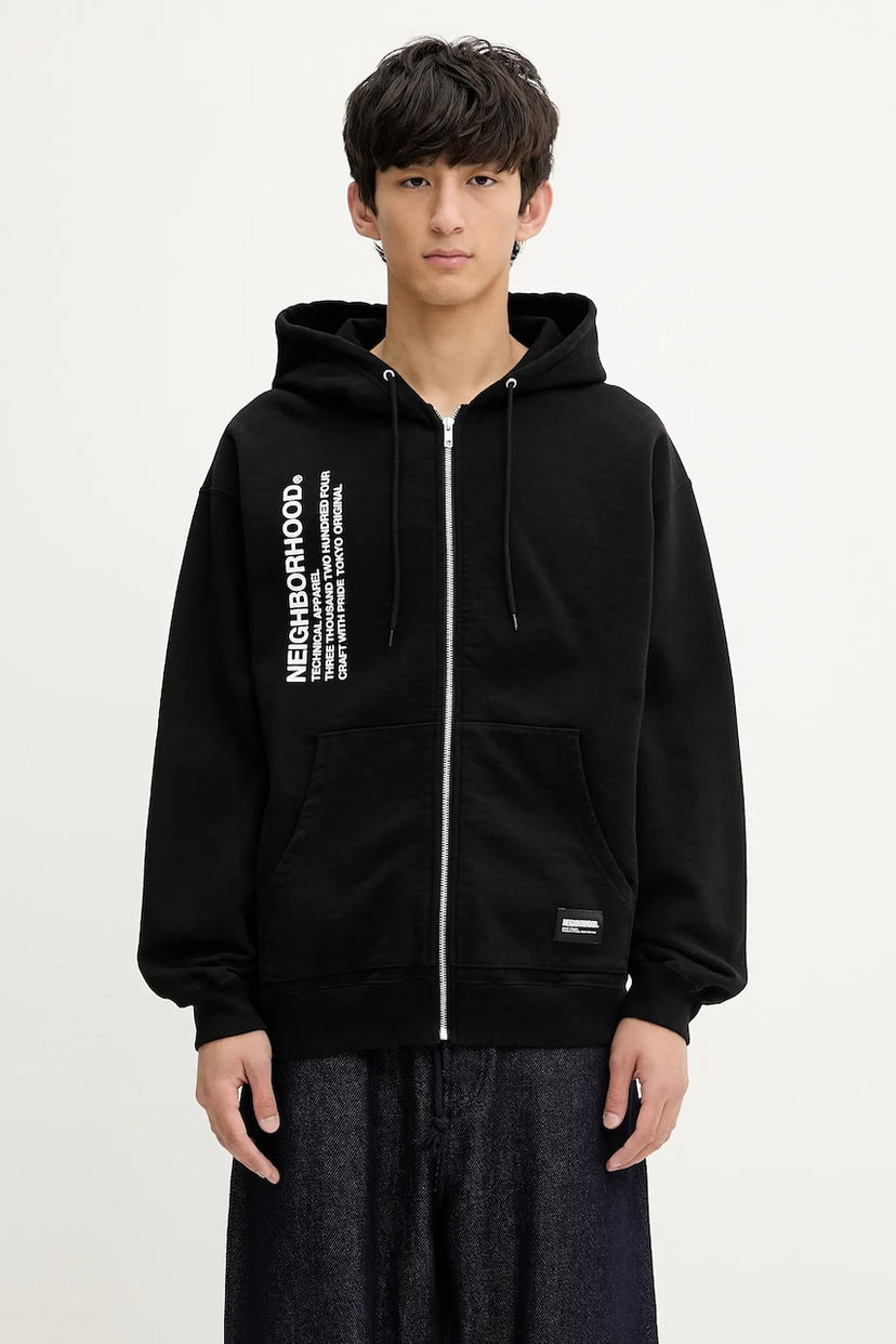 Sweatshirt Neighborhood NEIGHBORHOOD Solid Sweat Zip Hoodie Sort | 251UWNH.CSM05