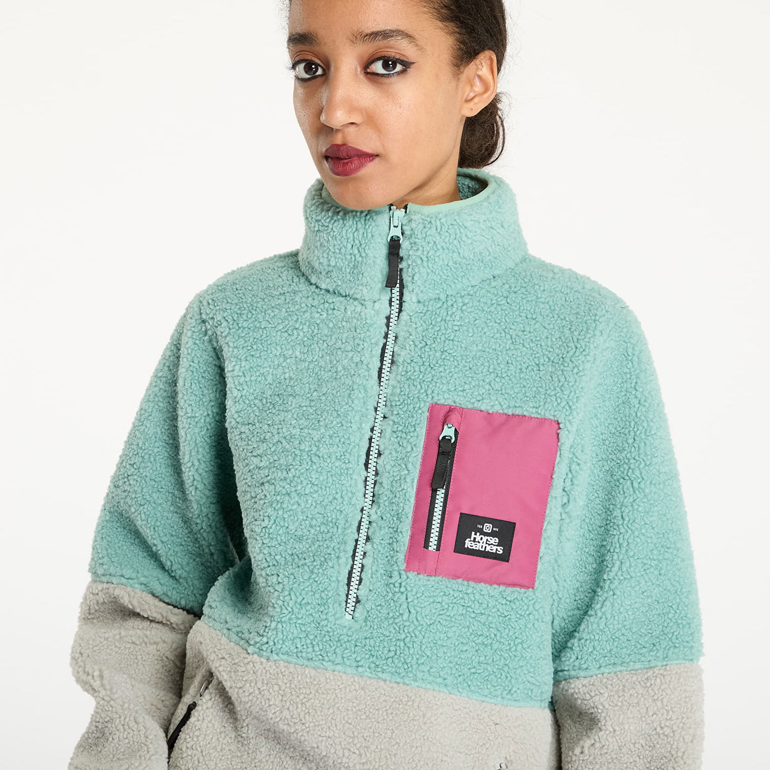 Sweatshirt Horsefeathers Elvira Sweatshirt Blue Haze S Grøn | TW033E, 1