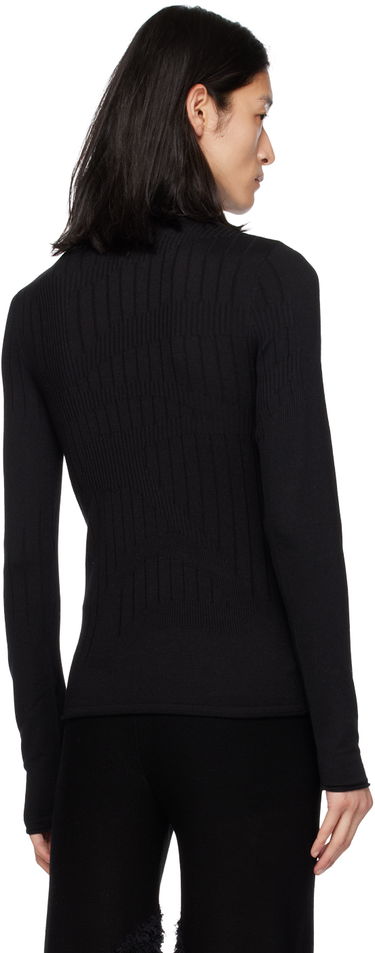 T-shirt Dion Lee Fitted Ribbed Turtleneck Top Sort | C7104F22, 2