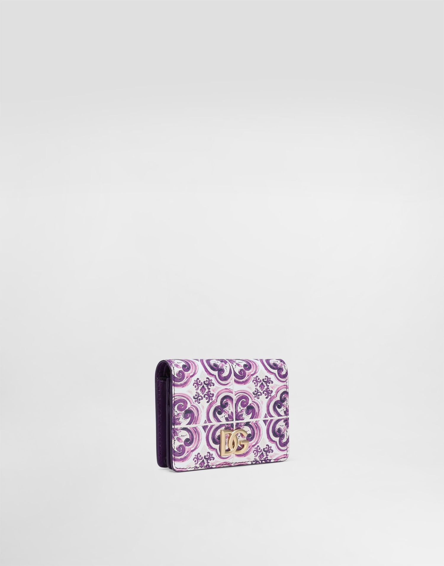 Tegnebog Dolce & Gabbana Dolce & Gabbana Calfskin Continental Wallet with Majolica Print Lilla | BI1211AO026I03TN, 1