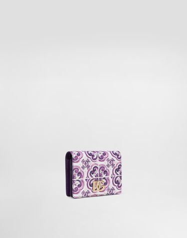 Tegnebog Dolce & Gabbana Dolce & Gabbana Calfskin Continental Wallet with Majolica Print Lilla | BI1211AO026I03TN, 1