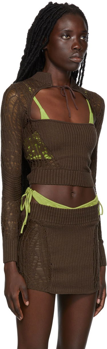 Sweater GUIZIO Guizio Cutout Turtleneck Top Brun | MCTT 2, 1