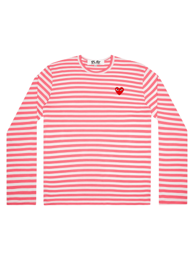 T-shirt Comme des Garçons PLAY Pastelle Striped Shirt Rød | AZ T278 051 3