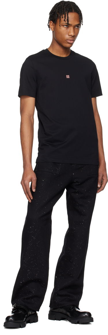 T-shirt Givenchy Givenchy Slim-Fit 4G Embroidered T-Shirt Sort | BM716G3YCD024, 3