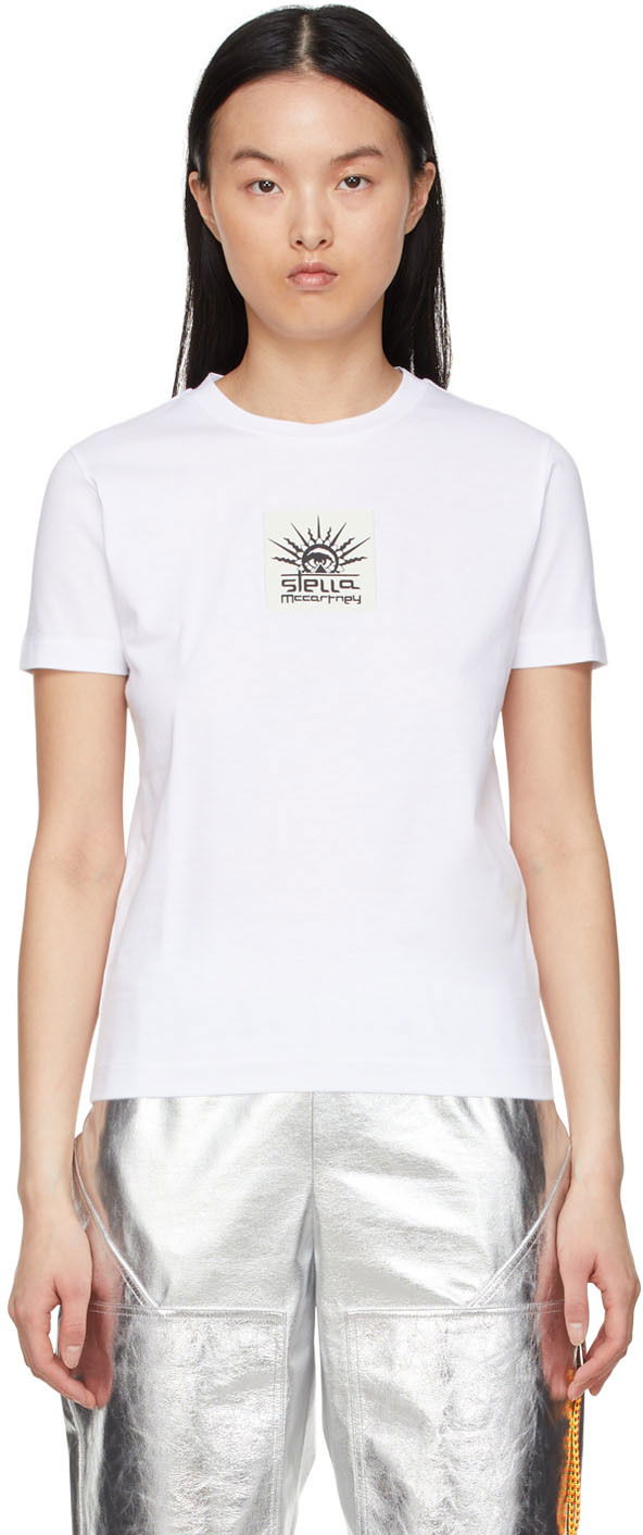 T-shirt Stella McCartney Designer Cotton Graphic T-Shirt Hvid | 6004223SPW66