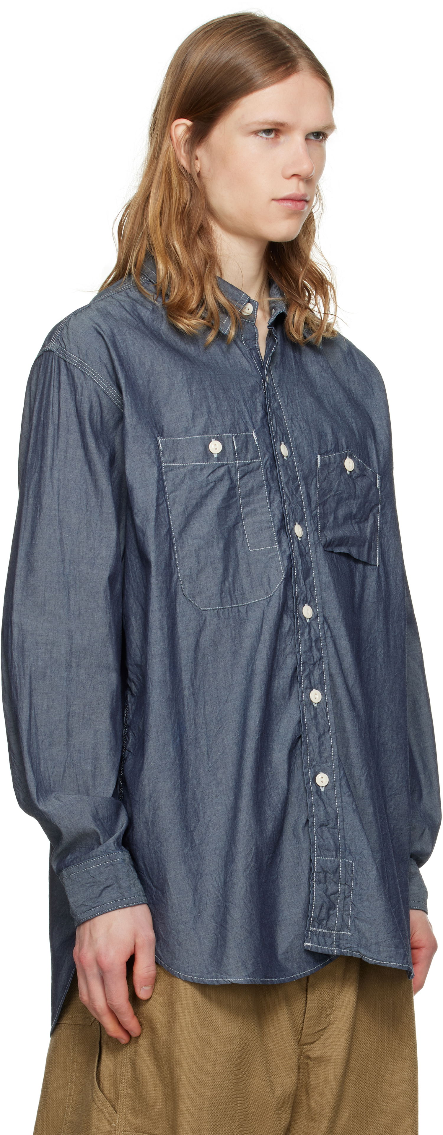 Skjorte Engineered Garments Engineered Garments Work Shirt Blå | 25S1A007, 1