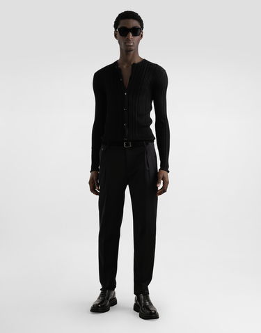 Sweater Dolce & Gabbana Dolce & Gabbana Long-Sleeved Silk Cardigan Sort | GXVC7TJBSN6N0000, 1