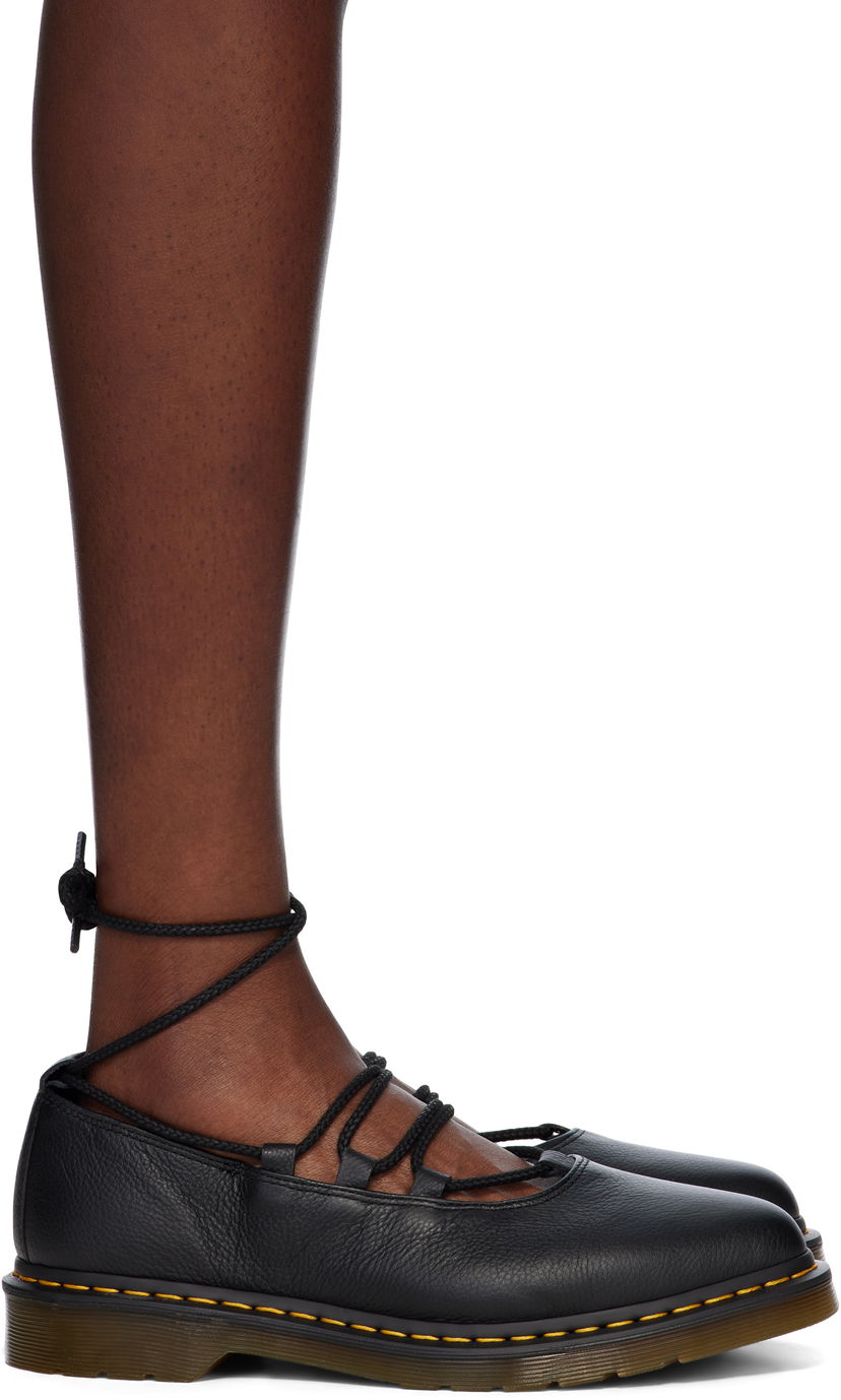 Skopleje Dr. Martens Dr. Martens Elphie II Virginia Leather Ballet Loafers Sort | 40683001