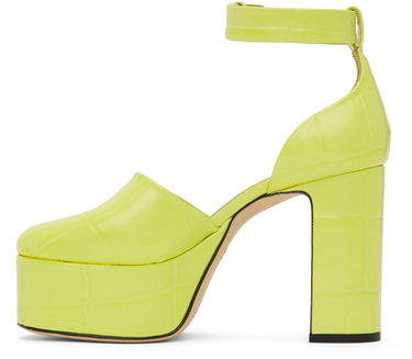 Sneakers og sko BY FAR Croc-Effect Platform Heels Grøn | 23SSBARBHAPLMCEL, 2