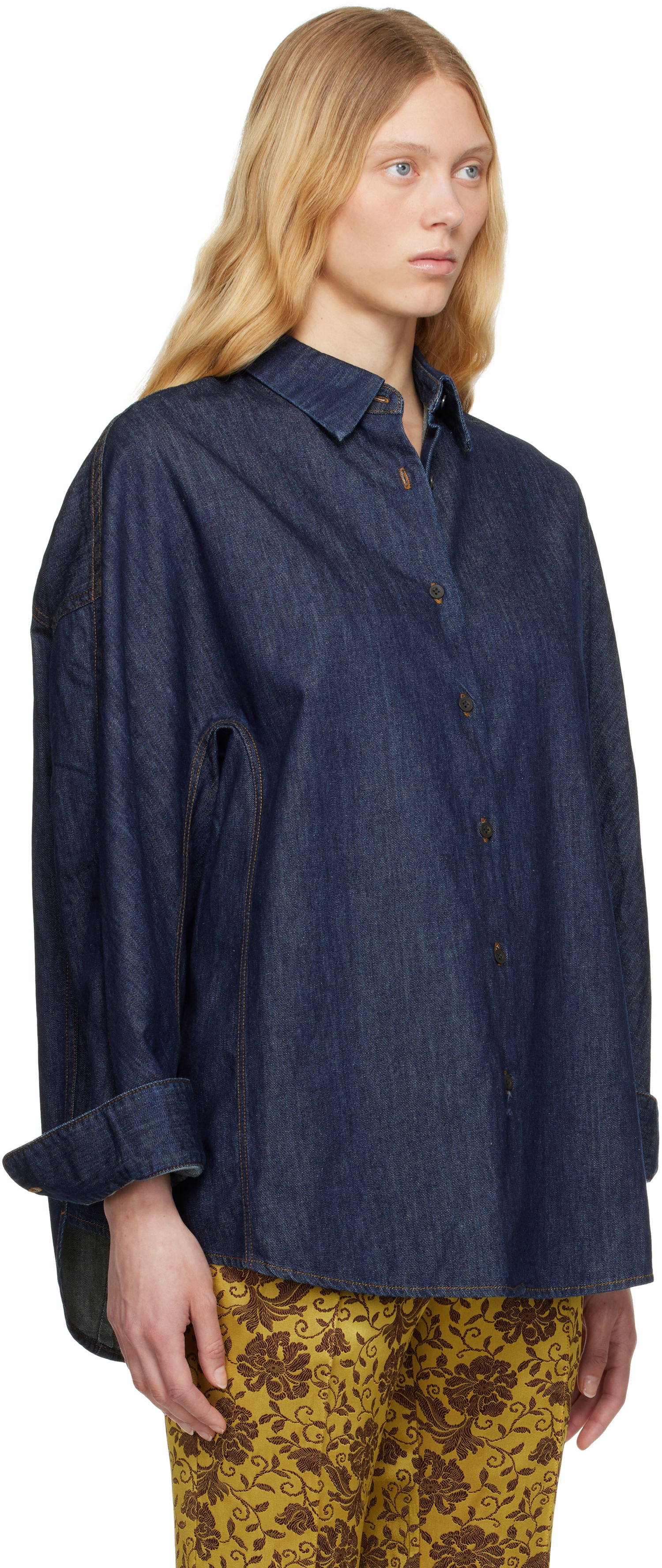 Skjorte Dries Van Noten Dries Van Noten Buttoned Denim Shirt Blå | 251-010729-1553, 1