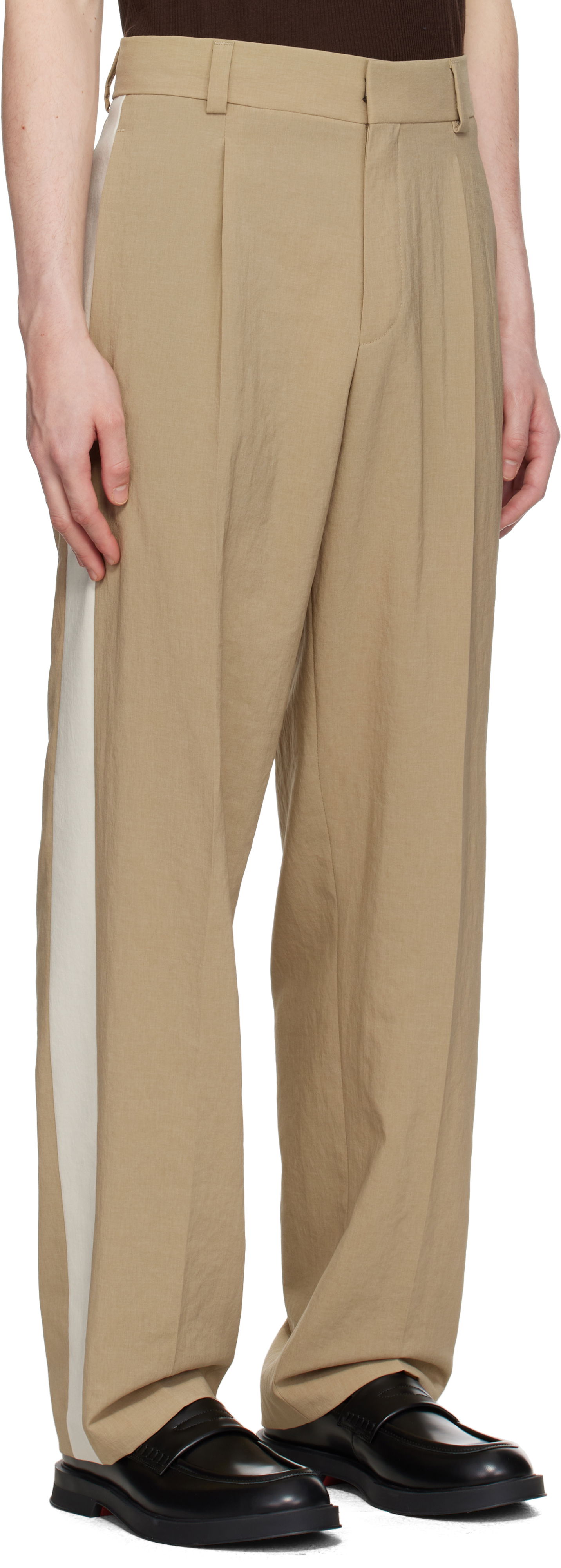 Bukser BOSS Hugo Flips252F1 Pleated Trousers Beige | 50538139, 1