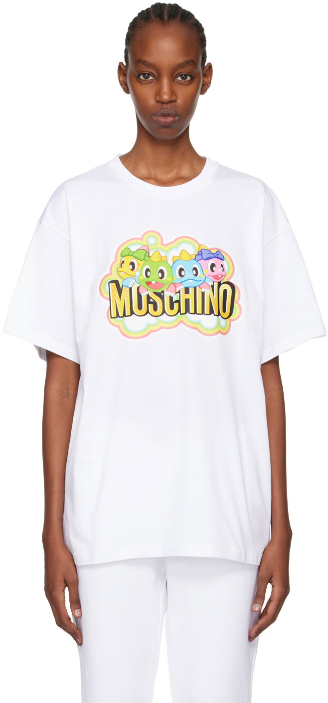 T-shirt Moschino Puzzle Bobble T-Shirt Hvid | 0799 1041 A1001