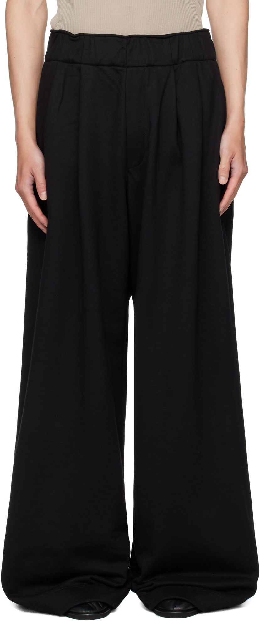 Joggingbukser Dries Van Noten Dries Van Noten Pleated Sweatpants Sort | 252-021143-2611