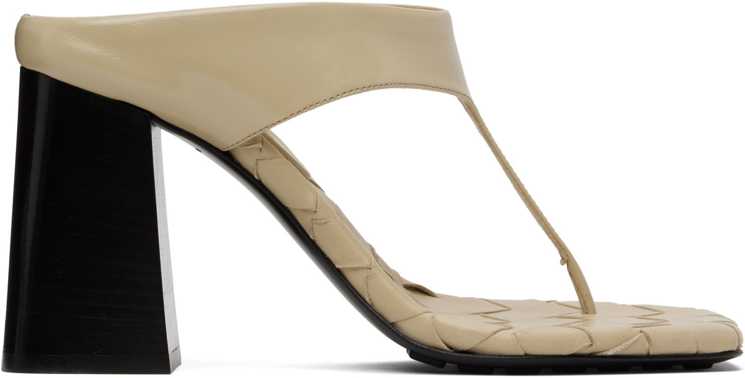 Skopleje Bottega Veneta Bottega Veneta Marella Thong Heeled Sandals Beige | 817500 V3H90, 0