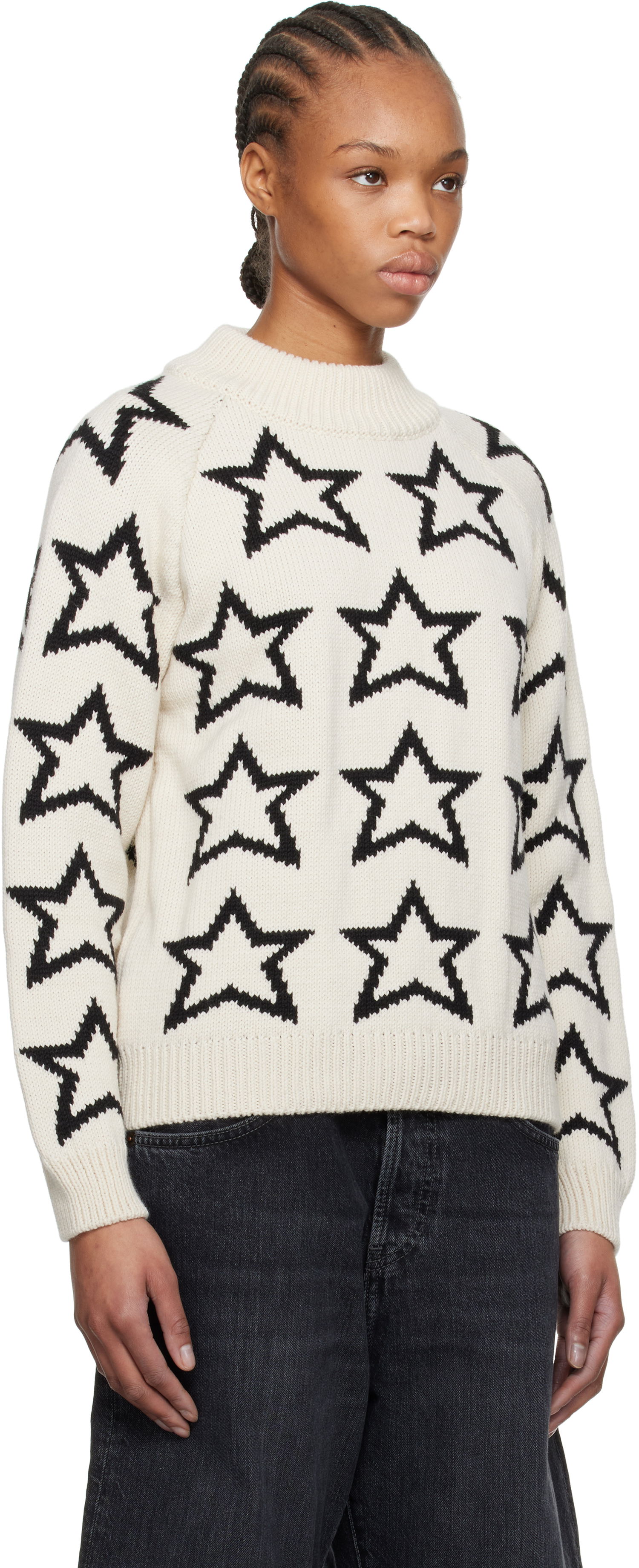 Sweater RE/DONE Re/Done Mock Neck Star Sweater Hvid | 797-10WMSTPUL, 1