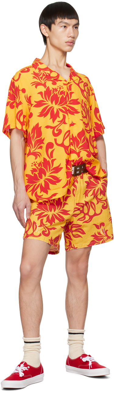 Skjorte ERL ERL Floral-Print Shirt Gul | ERL06B003, 3